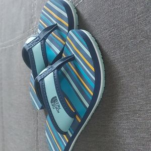 Northface Toddler Flip Flops - Never worn, Size 8 , Blue/Orange